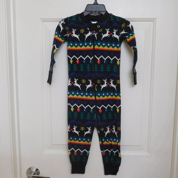 NWT Hanna Andersson Navy Fair Isle Reindeer 1pc Sleeper Pajamas sz 2t - Picture 1 of 1